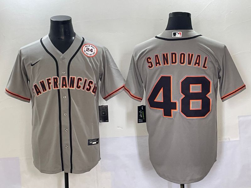 Men 2025 San Francisco Giants 48 Sandoval Grey Game Nike MLB Jersey style 7
